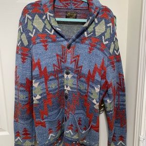 Very high quality lucky brand sweater with Navajo print. Worn once, and timeless